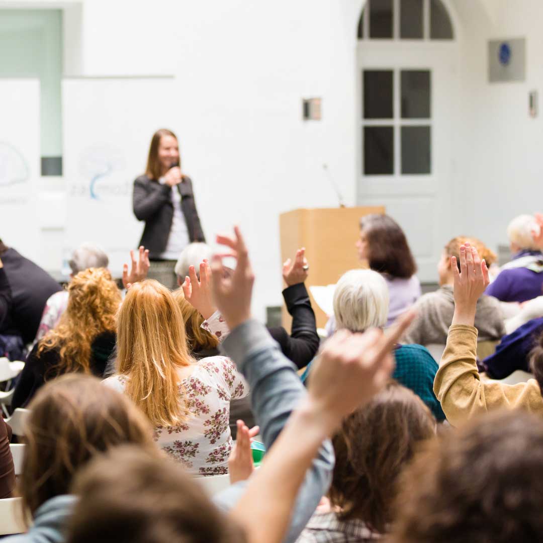 Audience at speaking event